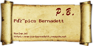 Pápics Bernadett névjegykártya