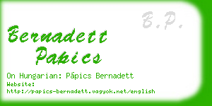 bernadett papics business card