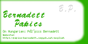 bernadett papics business card